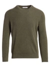 Brunello Cucinelli Heathered Ribbed Cashmere Pullover In Army Green