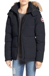 Canada Goose 'chelsea' Slim Fit Down Parka With Genuine Coyote Fur Trim In Navy