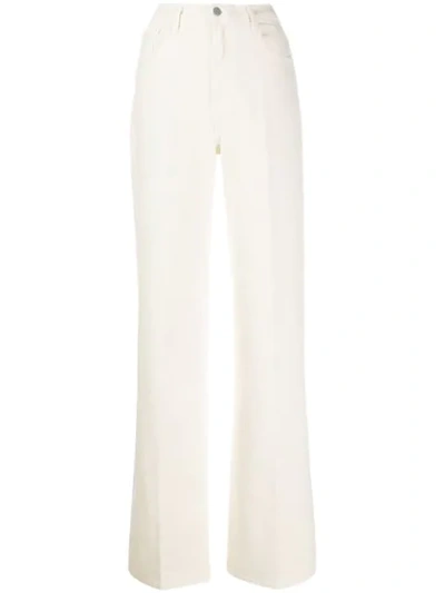 J Brand + Elsa Hosk Monday High-rise Wide-leg Jeans In White