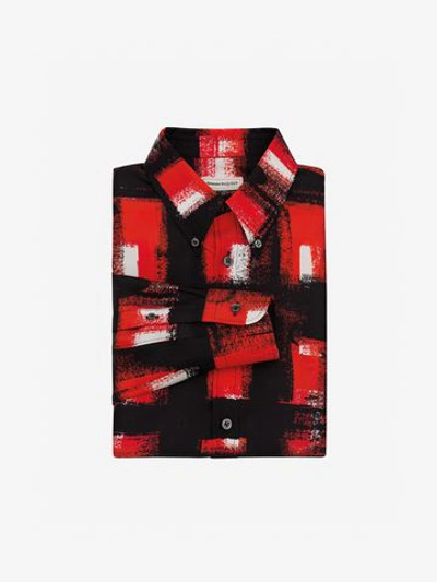 Alexander Mcqueen Painted Check Shirt In Black/red