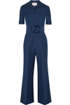 GUCCI Belted wool and silk-blend cady jumpsuit