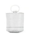 SIMON MILLER CRACKLED MINI BUCKET BAG WHITE,S801 7028