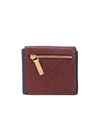 THOM BROWNE Navy and burgundy front flap wallet