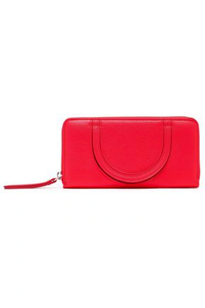 Maison Margiela Woman Cutout Leather Wallet Red