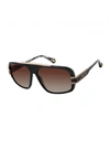 ROBERT GRAHAM MEN'S NEWMAN SQUARE SUNGLASSES IN BLACK BY ROBERT GRAHAM