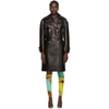 VERSACE VERSACE BLACK LEATHER BELTED TRENCH COAT