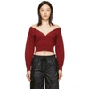 ALEXANDER WANG Red Fitted Cropped Cardigan