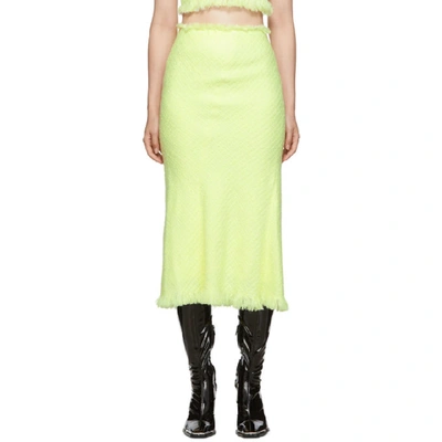 Alexander Wang Chained Tweed Midi Skirt In Yellow