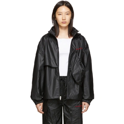 Alexander Wang Chynatown Faux Leather Track Jacket In Black