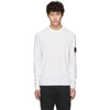 STONE ISLAND STONE ISLAND WHITE KNIT CREWNECK SWEATER