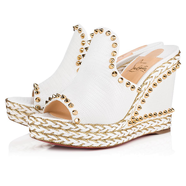 white and gold louboutin