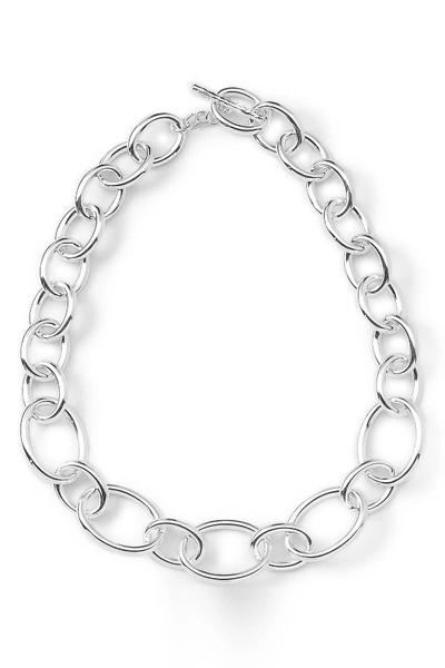 Ippolita Glamazon Oval Link Collar Necklace In Silver