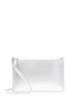 Lancaster Saffiano Element Leather Shoulder Bag In Silver Metallic