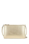 Lancaster Saffiano Element Leather Shoulder Bag In Gold Metallic