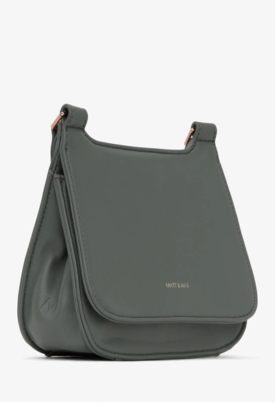 Matt & Nat Luna Vegan Leather Mini Loom Crossbody Bag In Thyme