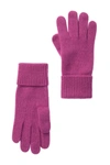 Portolano Cashmere Ribbed Gloves In Veryberry