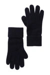 Portolano Cashmere Ribbed Gloves In Unfrm Navy