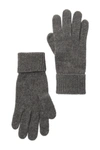 Portolano Cashmere Ribbed Gloves In Mh Grey
