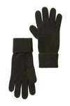 Portolano Cashmere Ribbed Gloves In Grn Mmenag