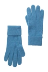 Portolano Cashmere Ribbed Gloves In Belaf Blue