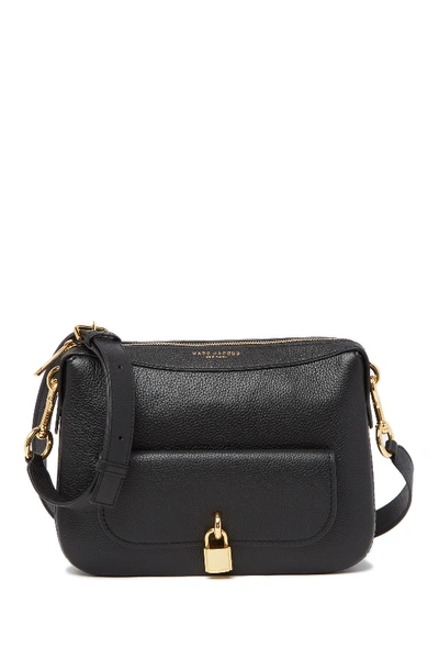 Marc Jacobs Lock That Leather Messenger Bag In Black
