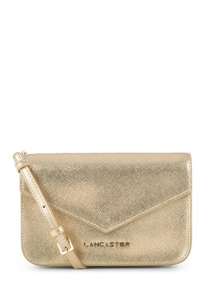 Lancaster Adeline Leather Crossbody Clutch In Gold