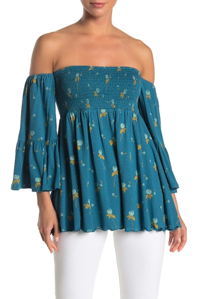 Free People Lana Off The Shoulder Tunic In Ocn Blue