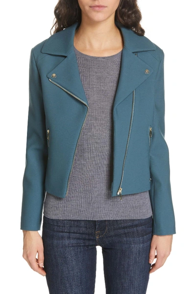 Ted Baker Colour By Numbers Nisah Biker Jacket In Teal
