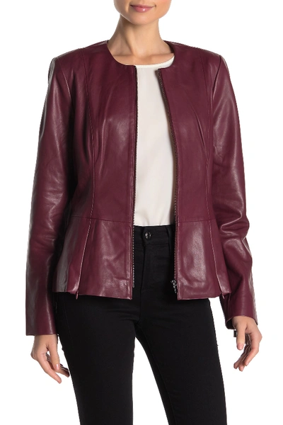 Badgley Mischka Leather Jacket In Berry