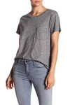 Madewell Whisper Cotton Rib Crewneck Tee In Heather Pewter
