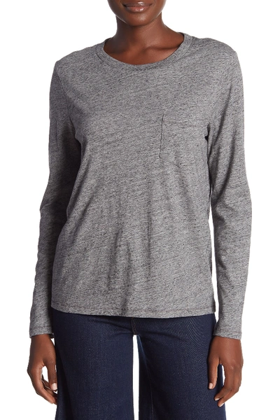 Madewell Long Sleeve Crewneck T-shirt In Heather Pewter