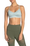 Alo Yoga Sunny Strappy Yoga Bra In Cloud Glossy