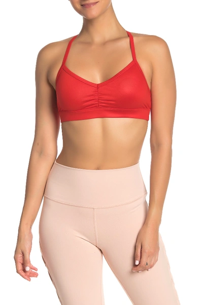 Alo Yoga Sunny Strappy Yoga Bra In Cherry Pop Glossy