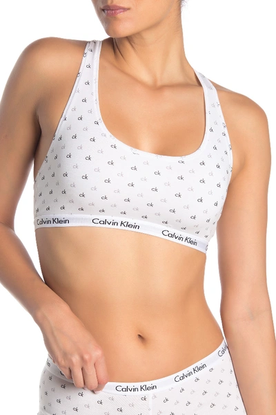 Calvin Klein Carousel Racerback Bralette In Mtc ml Mn Ck Ut