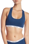 Calvin Klein Carousel Racerback Bralette In Bxs Lyria Blue