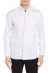 Ted Baker Crazee Slim Fit Stretch Sport Shirt In White