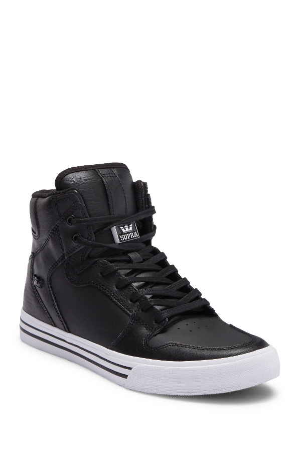 Supra Vaider Leather High-top Sneaker In Black-white | ModeSens