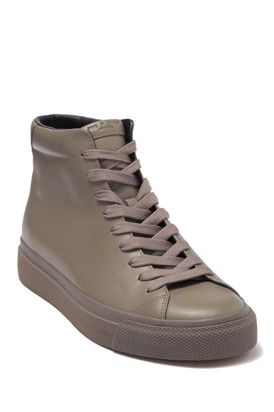 Rag & Bone Smooth Nappa Leather Sneaker In Grey Moss