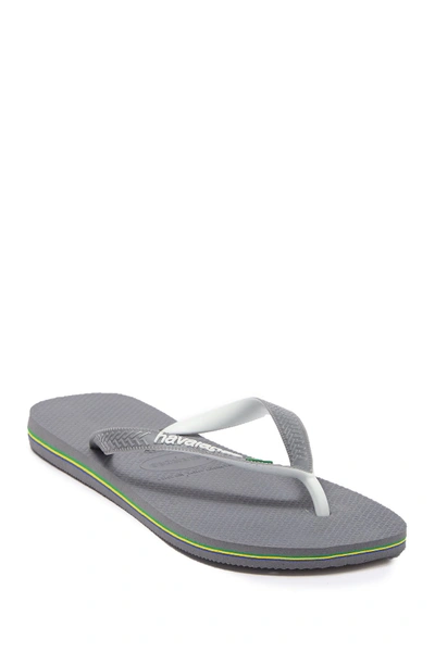 Topman Brazil Flip Flop Sandal In Grey