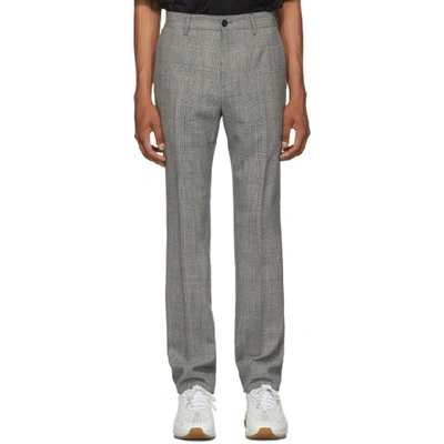 Versace Prince Of Wales Dress Trousers In A625 Bianer