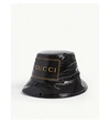Gucci Men's Shiny Bucket Hat With Framed Logo In Black