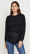 3.1 PHILLIP LIM / フィリップ リム LONG SLEEVE TWIST PULLOVER WITH PLEATING