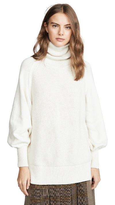 Adeam Side Zip Turtleneck Sweater In Ivory