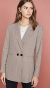 Anine Bing Madeleine Checked Blazer In Yellow