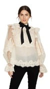 ZIMMERMANN ESPIONAGE CORDED LACE BLOUSE