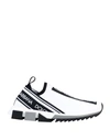 Dolce & Gabbana Men's Sorrento Logo-stripe Sock Sneakers In White