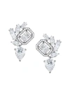 ADRIANA ORSINI Rhodium-Plated Sterling Silver Cubic Zirconia Cluster Earrings