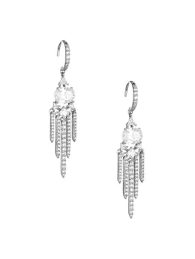 Adriana Orsini Rhodium-plated Sterling Silver Cubic Zironia Chandelier Earrings