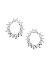 Adriana Orsini Rhodium-plated Sterling Silver Cubic Zirconia Tiered Hoop Earrings