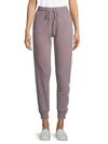 Andrew Marc Star-print Cotton-blend Jogger Pants In Plum